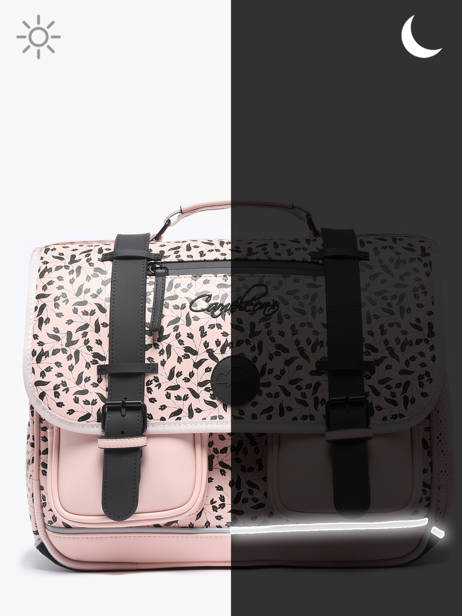 Boekentas 3 Compartimenten Cameleon Roze vintage north PBVWCA41 ander zicht 7