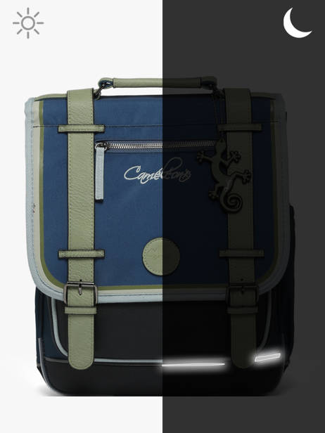 Rugzak 2 Compartimenten Cameleon Blauw vintage urban PBVBSD39 ander zicht 8