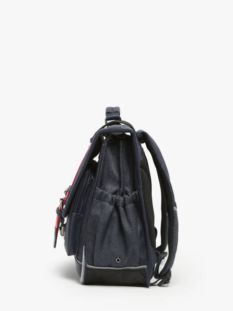 Boekentas 2 Compartimenten Cameleon Blauw vintage urban PBVBCA38 ander zicht 2