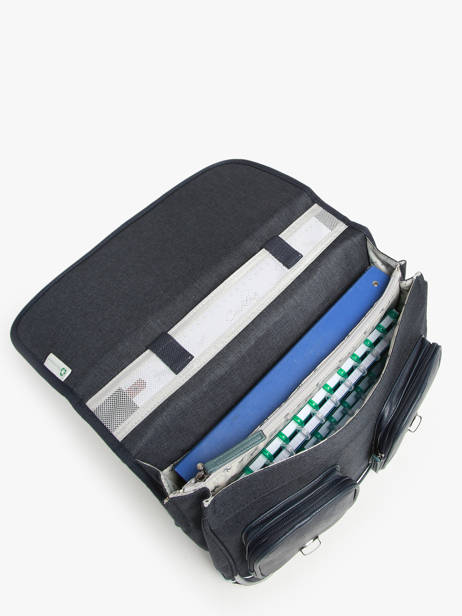 Boekentas 2 Compartimenten Cameleon Blauw vintage urban PBVBCA38 ander zicht 3