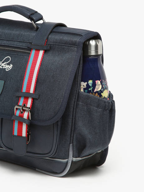 Boekentas 2 Compartimenten Cameleon Blauw vintage urban PBVBCA38 ander zicht 5