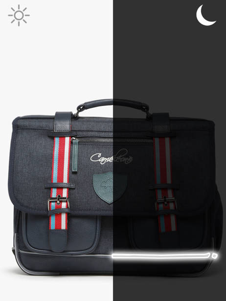 Boekentas 2 Compartimenten Cameleon Blauw vintage urban PBVBCA38 ander zicht 7
