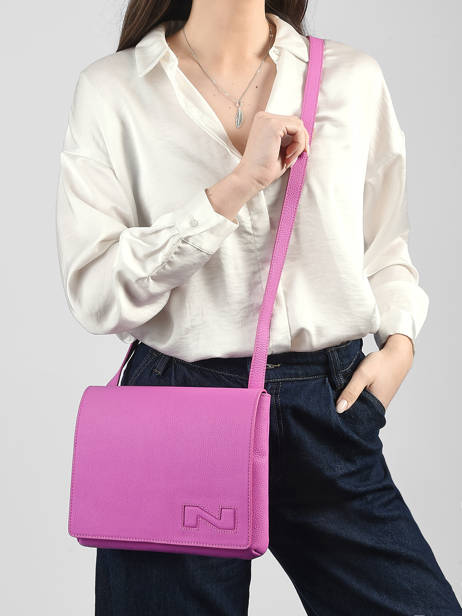 Cross Body Tas Brugge Leder Nathan baume Roze n city 2 ander zicht 1
