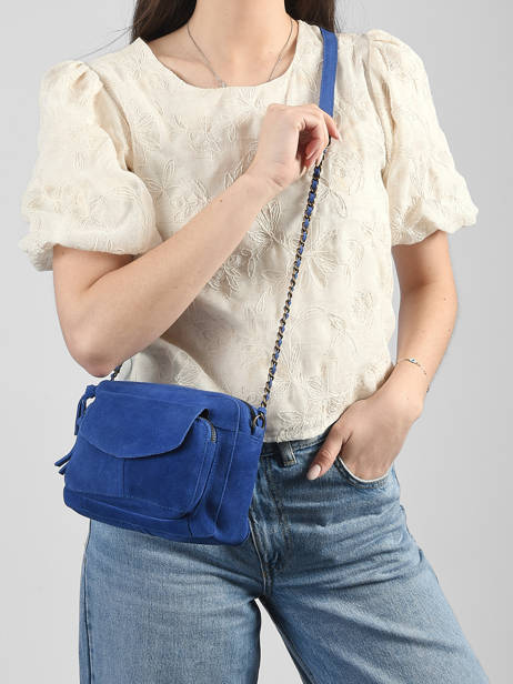 Cross Body Tas Naina Leder Pieces Blauw naina 17100639 ander zicht 1