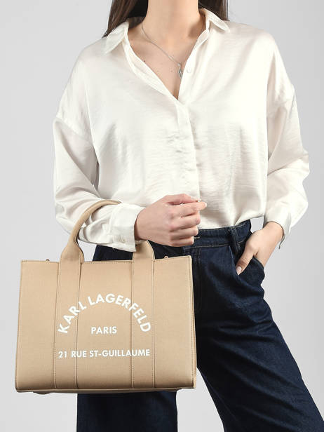 Handtas Rsg Katoen Karl lagerfeld Beige rsg A1W50010 ander zicht 1