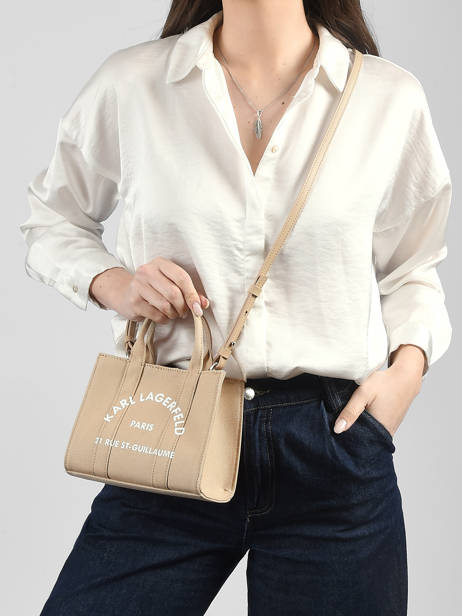 Cross Body Tas Rsg Katoen Karl lagerfeld Beige rsg A1W50118 ander zicht 1