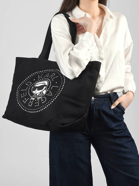 Schoudertas K Ikon Katoen Karl lagerfeld Zwart k ikon B2W50030 ander zicht 1