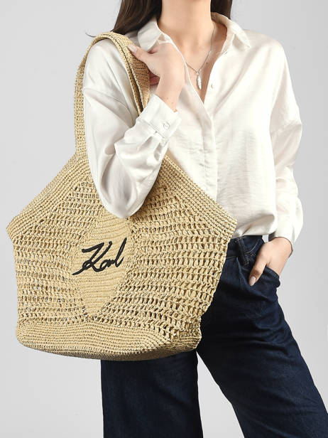Schoudertas K Signature Nylon Karl lagerfeld Beige k signature B2W46068 ander zicht 1