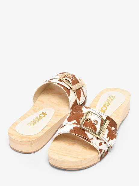 Slippers Uit Leder Colors of california Bruin accessoires HCBAYL06 ander zicht 2