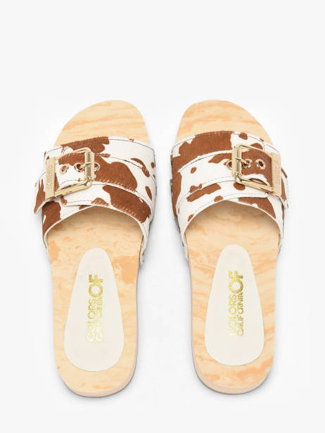 Slippers Uit Leder Colors of california Bruin accessoires HCBAYL06 ander zicht 3