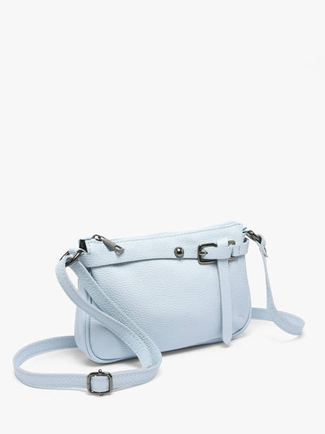 Cross Body Tas Caviar Leder Milano Blauw caviar G1421N ander zicht 3