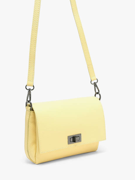 Cross Body Tas Caviar Leder Milano Geel caviar CA24061 ander zicht 2