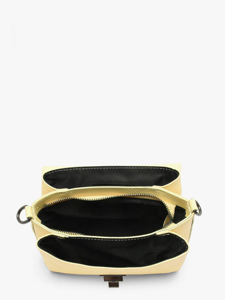 Cross Body Tas Caviar Leder Milano Geel caviar CA24061 ander zicht 3