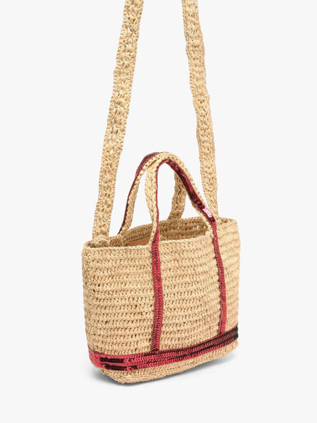 Cross Body Tas Baby Cabas Raffia Pailletten Vanessa bruno Beige cabas raphia 64V40410 ander zicht 1