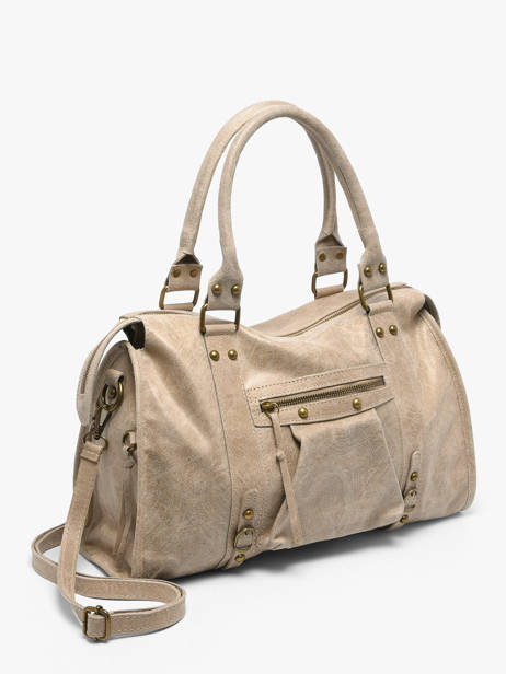 Schoudertas A4 Formaat Spazzolato Leder Milano Beige spazzolato SP24095 ander zicht 2