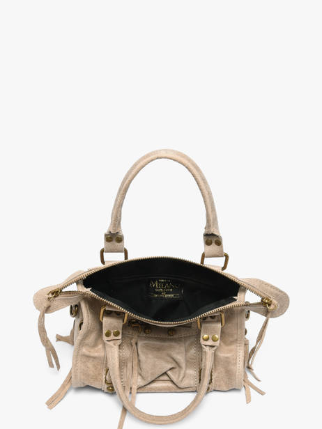Handtas Spazzolato Leder Milano Beige spazzolato SP24093 ander zicht 3