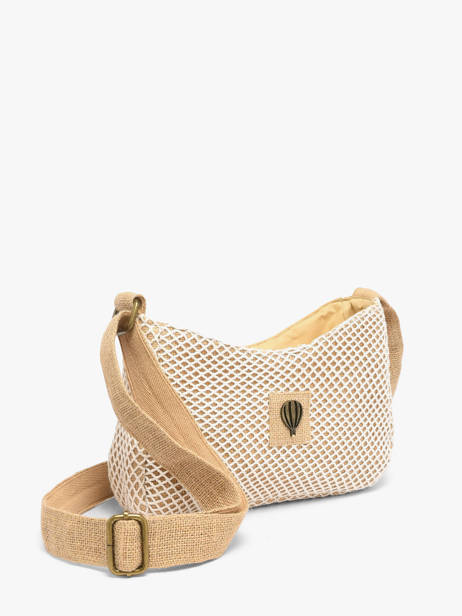 Cross Body Tas Resille Katoen Le voyage en panier Beige resille PM942 ander zicht 2