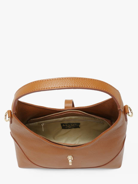 Cross Body Tas Caviar Leder Milano Bruin caviar CA26022 ander zicht 3