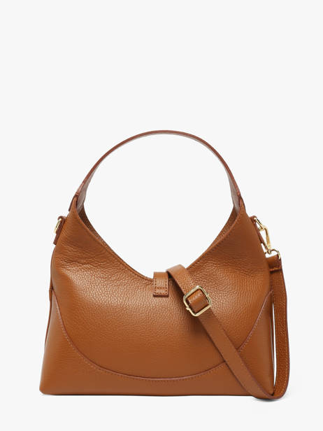 Cross Body Tas Caviar Leder Milano Bruin caviar CA26022 ander zicht 4