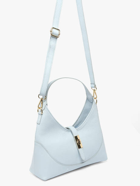 Cross Body Tas Caviar Leder Milano Blauw caviar CA26022 ander zicht 2
