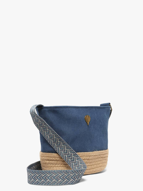 Cross Body Tas City Katoen Le voyage en panier Blauw city PM962 ander zicht 1