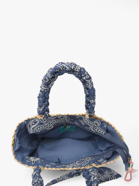Handtas Bandana Stro Le voyage en panier Blauw bandana PM968 ander zicht 3