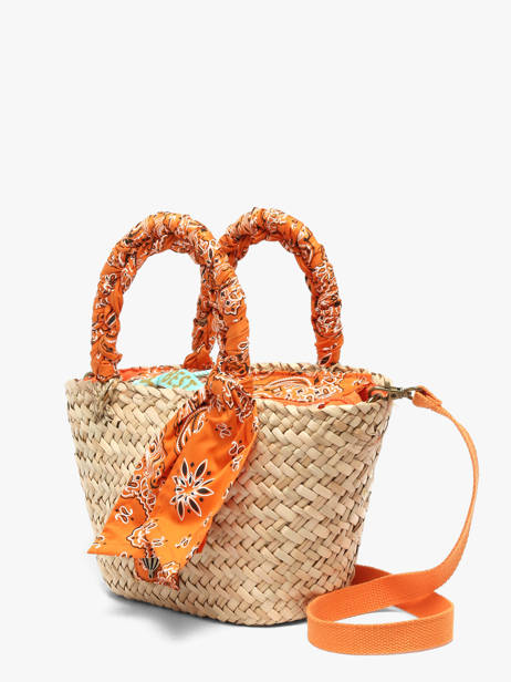 Handtas Bandana Stro Le voyage en panier Oranje bandana PM968 ander zicht 2