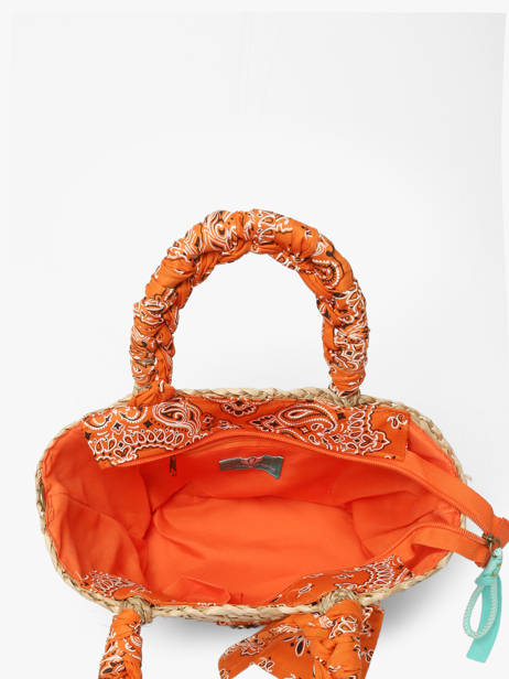 Handtas Bandana Stro Le voyage en panier Oranje bandana PM968 ander zicht 3