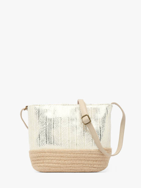 Cross Body Tas Irisé Raffia Le voyage en panier Wit guimauve PM289 ander zicht 5