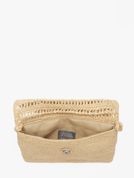 Cross Body Tas L'atelier Du Crochet Raphia Le voyage en panier Beige l'atelier du crochet AM827 ander zicht 3