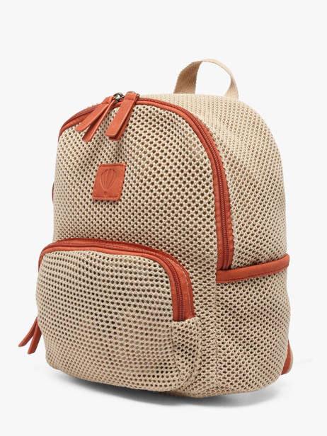 Rugzak Le voyage en panier Beige resille PM957 ander zicht 1