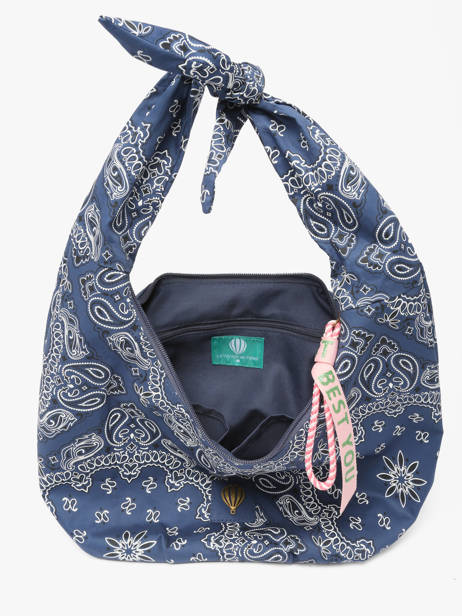 Schoudertas Bandana Katoen Le voyage en panier Blauw bandana PM970 ander zicht 3
