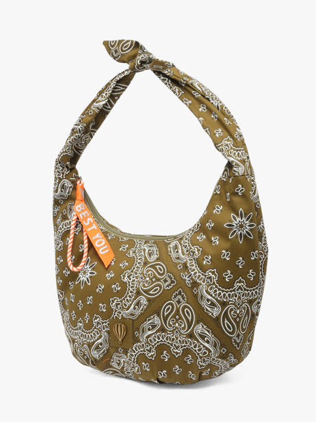 Schoudertas Bandana Katoen Le voyage en panier Groen bandana PM970 ander zicht 2