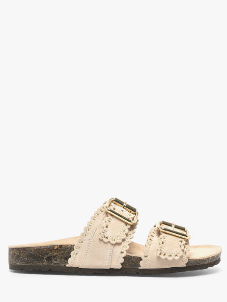 Slippers Met Riempjes Uit Leder Semerdjian Beige accessoires ARIANNA