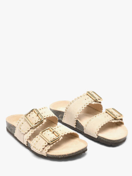 Slippers Met Riempjes Uit Leder Semerdjian Beige accessoires ARIANNA ander zicht 1