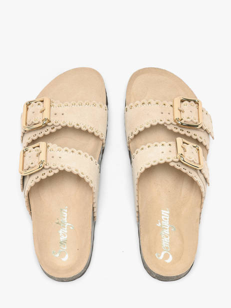 Slippers Met Riempjes Uit Leder Semerdjian Beige accessoires ARIANNA ander zicht 3