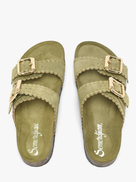 Slippers Met Riempjes Uit Leder Semerdjian Groen women ARIANNA ander zicht 3