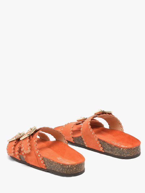 Slippers Met Riempjes Uit Leder Semerdjian Oranje women ARIANNA ander zicht 2