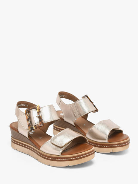 Sandalen Met Sleehak Uit Leder Remonte Goud women 90 ander zicht 1