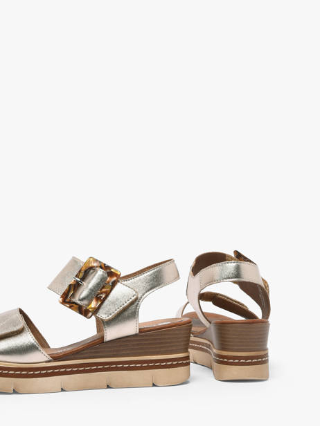 Sandalen Met Sleehak Uit Leder Remonte Goud women 90 ander zicht 2