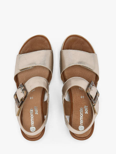 Sandalen Met Sleehak Uit Leder Remonte Goud women 90 ander zicht 3