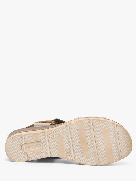 Sandalen Met Sleehak Uit Leder Remonte Goud women 90 ander zicht 4