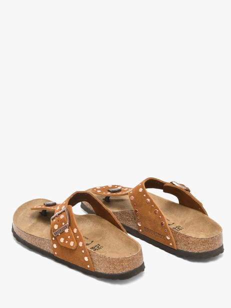 Slippers Uit Leder Birkenstock Bruin women 1031733 ander zicht 2