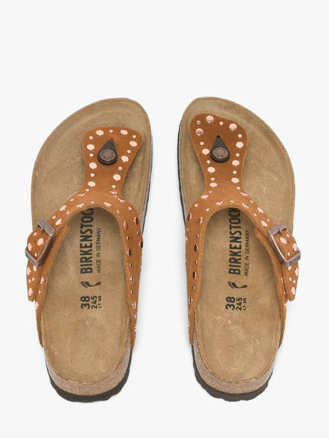 Slippers Uit Leder Birkenstock Bruin women 1031733 ander zicht 3