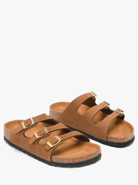 Slippers Uit Leder Birkenstock Bruin women 1031867 ander zicht 1