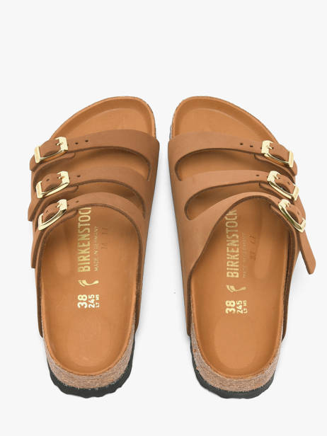 Slippers Uit Leder Birkenstock Bruin women 1031867 ander zicht 3