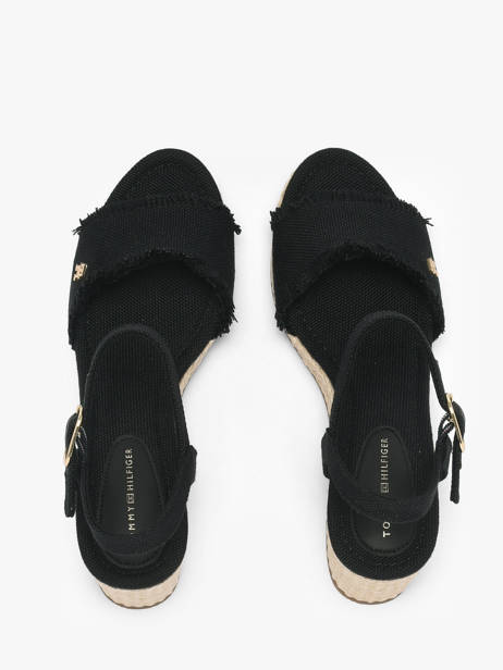 Sandalen Uit Leder Tommy hilfiger Zwart women 9470BDS ander zicht 2