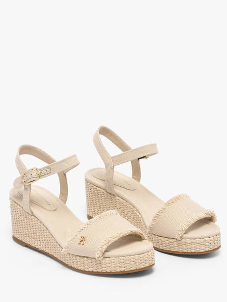 Sandalen Uit Leder Tommy hilfiger Beige women 9470ACI ander zicht 1