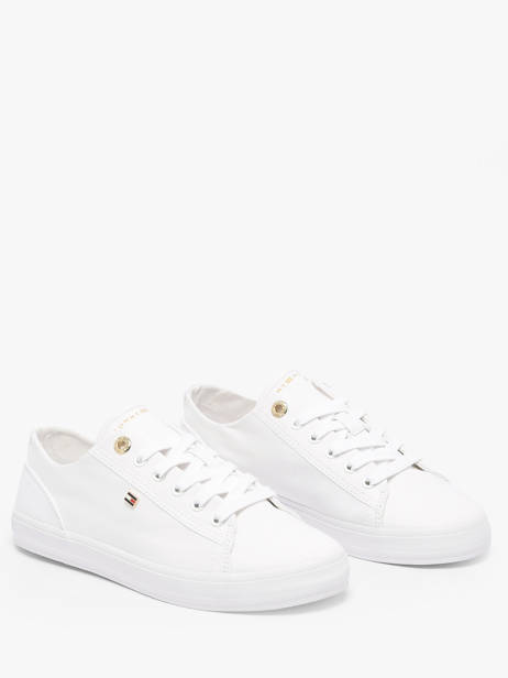 Sneakers Uit Leder Tommy hilfiger Wit women 9170YBS ander zicht 1