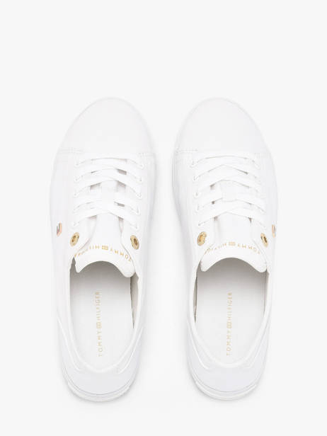 Sneakers Uit Leder Tommy hilfiger Wit women 9170YBS ander zicht 3
